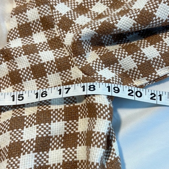 ByThe River,Gingham w/Gold Shimmer, Gathered Neck & Sleeves,Heavier,Size L - Picture 12 of 14